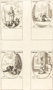 St. Margareta von Antiochia, St. Praxedes, St. Maria Magdalena, St. Birgitta von Schweden von Jacques Callot