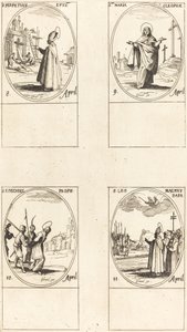 St. Perpetuus; St. Maria von Kleophas; St. Ezechiel; St. Leo der Große von Jacques Callot