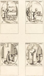 Heilige Donatilla, Maxima & Secunda; Heiliger Fabius; Heiliger Johannes Colombini; Heiliger Ignatius von Loyola von Jacques Callot