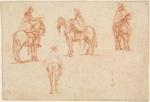 Studie von vier Reitern von Jacques Callot
