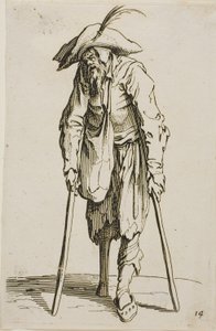 Der Bettler mit dem Holzbein, Platte vierzehn aus Die Bettler von Jacques Callot