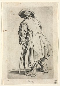 Die Bettler: Alter Bettler auf einer einzigen Krücke, ca. 1623 von Jacques Callot