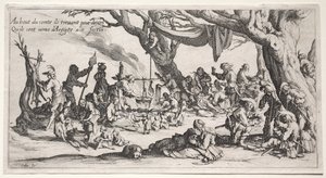 Die Bohemiens: Der Rastplatz: Das Fest der Bohemiens, um 1621-1625 von Jacques Callot