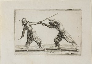 Das Duell mit Schwertern und Dolchen, aus Die Capricen von Jacques Callot