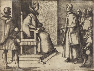 Der Gesandte der Toskana dankt der Königin [verso], 1612 von Jacques Callot