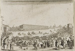 Das Pferderennen im Pitti-Palast in Florenz, aus Die Launen von Jacques Callot