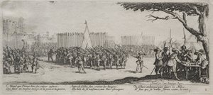 Die großen Elendnisse des Krieges: Einschreibung der Truppen, 1633