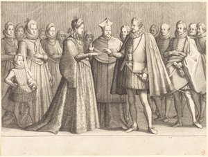 Die Hochzeit von Ferdinando und Christine von Lothringen von Jacques Callot