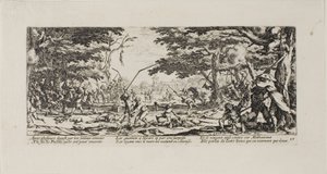 Die Bauern rächen sich, Platte siebzehn aus Die Elenden des Krieges von Jacques Callot