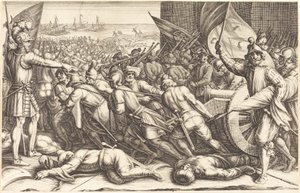 Die Wiedereinschiffung der Truppen, ca. 1614 von Jacques Callot