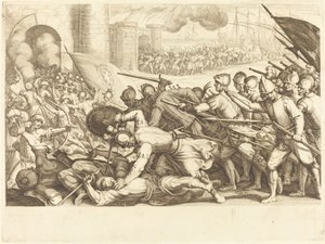 Die Truppen erzwingen das Tor einer Stadt von Jacques Callot