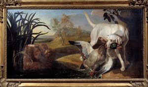 Vorstehhund mit einer Stockente im Maul (Jacques Charles Oudry) von Jacques Charles Oudry