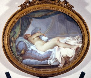 Frau, die ein Kissen drückt. Jacques Charlier von Jacques Charlier