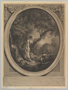 Die Ankunft des Boten, 18. Jahrhundert von Jacques Firmin Beauvarlet