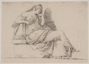 Allegorie. Trauernde Frauenfigur von Jacques Francois Joseph Saly