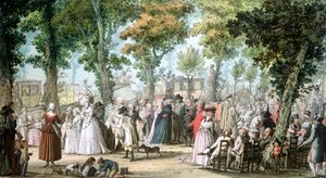 Spaziergang am Boulevard du Temple, 1788 von Jacques Francois Joseph Swebach