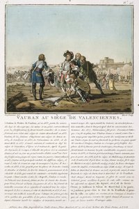 Sebastien le Prestre de Vauban (1633-1707) bei der Belagerung von Valenciennes (1677), graviert von Jean Baptiste Morret, 1790