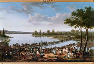 Der Übergang der Donau durch Napoleon vor der Schlacht von Wagram von Jacques Francois Joseph Swebach