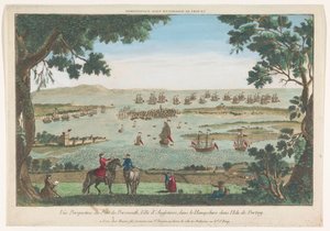Blick auf den Hafen von Portsmouth von Jacques Gabriel Huquier