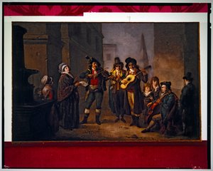 Straßenmusiker in Revolutionskostümen