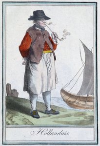 Niederländer rauchen die Pfeife Frontispiz von Afrika - in „Enzyklopädie der Reisen“ von Grasset St Sauveur, ed. 1796 von Jacques Grasset de Saint Sauveur