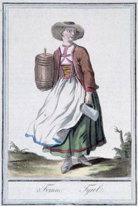 Frau aus Tirol - in „Enzyklopädie der Reisen“ von Grasset St Sauveur, ed. 1796 von Jacques Grasset de Saint Sauveur