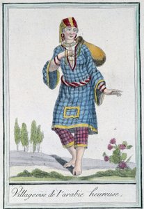 Glückliches arabisches Dorf - in „Encyclopedia of Travels“ von Grasset St Sauveur, ed. 1796 von Jacques Grasset de Saint Sauveur