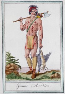 Homme acadien - in „Enzyklopädie der Reisen“ von Grasset St Sauveur, ed. 1796 von Jacques Grasset de Saint Sauveur