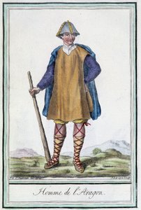 Mann aus Aragon (Spanien) - in „Enzyklopädie der Reisen“ von Grasset St Sauveur, ed. 1796 von Jacques Grasset de Saint Sauveur