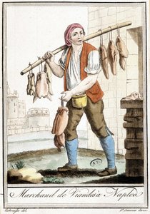 Fleischhändler in Neapel - in „Enzyklopädie der Reisen“ von Grasset St Sauveur, Paris