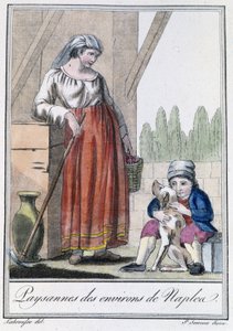 Bäuerin aus der Umgebung von Neapel - in „Encyclopedia of Travels“ von Grasset St Sauveur, Paris von Jacques Grasset de Saint Sauveur