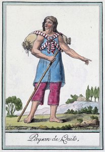 Bauer aus Quito (Ecuador) - in „Enzyklopädie der Reisen“ von Grasset St Sauveur, ed. 1796 von Jacques Grasset de Saint Sauveur
