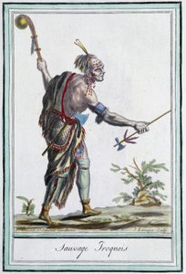 Irokesen-Wilder - in „Encyclopedia of travels“ von Grasset St Sauveur, Paris von Jacques Grasset de Saint Sauveur