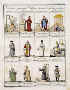 Tabelle der Hauptreligionen der Welt (Farblithografie) von Jacques Grasset de Saint Sauveur