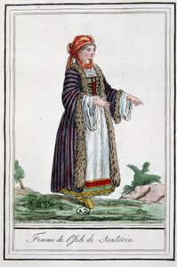 Frau von der Insel Santorini