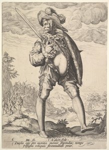 Soldat, bewaffnet mit Breitschwert und Schild, aus Offiziere und Soldaten (1587) von Jacques II de Gheyn
