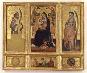 Madonna mit Kind und den Heiligen Stephanus und Lucia; Christus im Grab und die Heiligen Petrus und Paulus, um 1425
