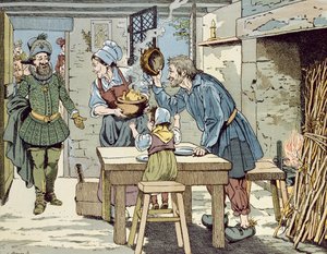 Heinrich IV., König der Armen, der will, dass alle seine Untertanen ein Huhn zum Sonntagsessen haben, ca. 1900 von Jacques Marie Gaston Onfray de Breville (Job)