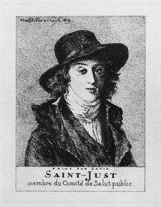 Louis Antoine Léon de Saint-Just, graviert von Frédéric Désiré Hillemacher, 1869