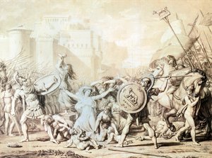 Studie für die Entführung der Sabinerinnen von Jacques Louis David