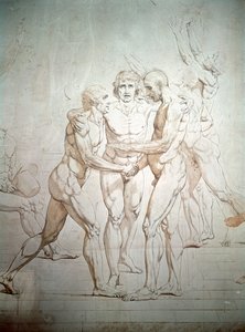 Der Eid auf den Tennisplatz unvollendet, Detail, 1791-1792 von Jacques Louis David