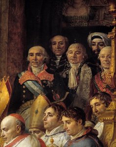 Der Ritus Napoleons. Detail, das die Botschafter darstellt (Admiral de Gravina (Botschafter von Spanien, gestorben 1805), General Armstrong (Botschafter der Vereinigten Staaten), Monsieur de Marescalchi (Minister der italienischen Republik), Mohamed sayd -