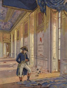 Napoleon Bonaparte unter den Ruinen des Tuilerienpalastes