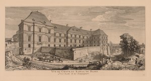 Ansicht des königlichen Schlosses von Blois, vom Land aus gesehen