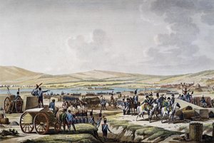 Napoleon besucht die Belagerungswerke in Danzig unter der Leitung von Marschall Lefebvre (9. Mai 1807), Gravur von Francois Jacques Dequevauviller, Zeichnung von Jacques Francois Joseph Swebach-Desfontaines von Jacques Swebach Desfontaines