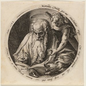 Sankt Matthäus, Platte eins aus Die vier Evangelisten von Jacques de Gheyn II