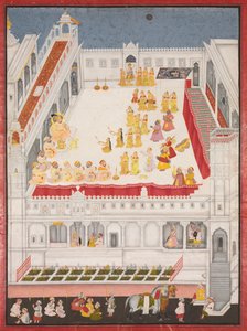 Maharana Jagat Singh bei der Raslila, 1736