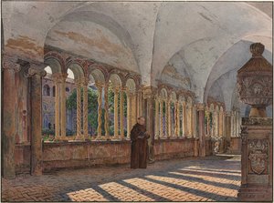 Ansicht des Kreuzgangs von San Giovanni in Laterano, Rom, 1836
