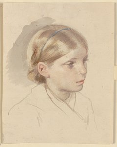 Auf dem Boden sitzendes Bauernmädchen von Jakob Becker