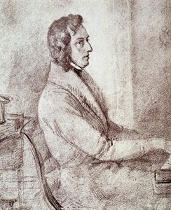 Porträt von Frédéric Chopin (1810-1849), polnischer Komponist. Zeichnung von Gotzenberger